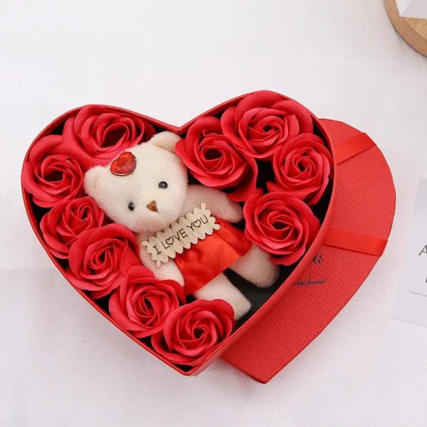 Heart-Shaped Rose Soap Flower Gift Box Heart-Shaped Rose Soap Flower Gift Box