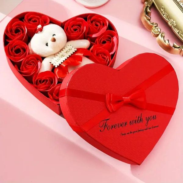 Heart-Shaped Rose Soap Flower Gift Box Heart-Shaped Rose Soap Flower Gift Box