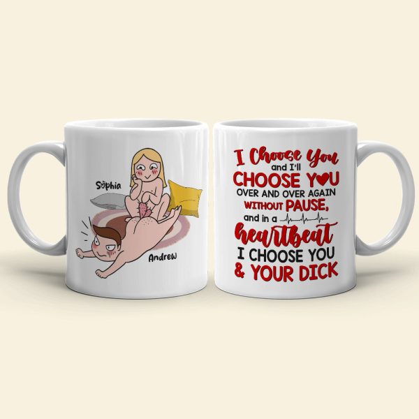 Heartbeat I Choose You, Personalized Coffee Mug, Funny Couple, Gifts For Couple Heartbeat I Choose You, Personalized Coffee Mug, Funny Couple, Gifts For Couple