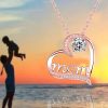 Heartbeat Pendant Necklace with Teddy Bear and Rose Gift Box