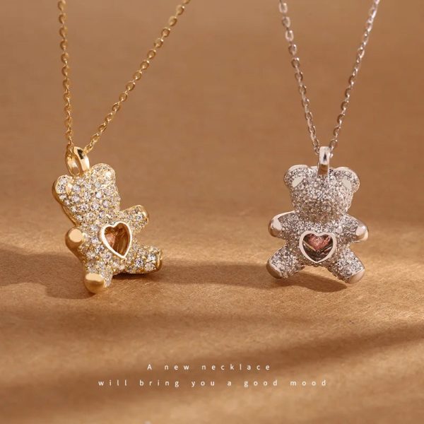 Heartbeat Teddy Bear Pendant Necklace Heartbeat Teddy Bear Pendant Necklace