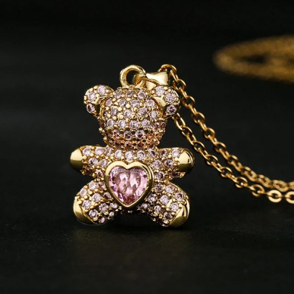 Heartbeat Teddy Bear Pendant Necklace Heartbeat Teddy Bear Pendant Necklace