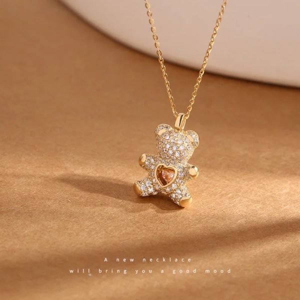 Heartbeat Teddy Bear Pendant Necklace Heartbeat Teddy Bear Pendant Necklace
