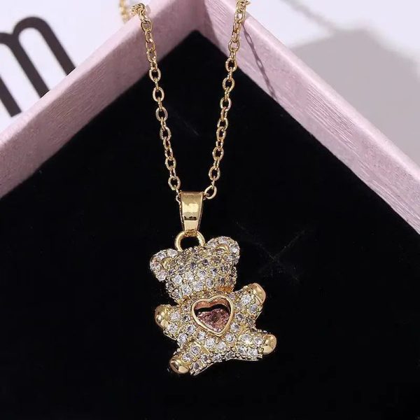 Heartbeat Teddy Bear Pendant Necklace Heartbeat Teddy Bear Pendant Necklace