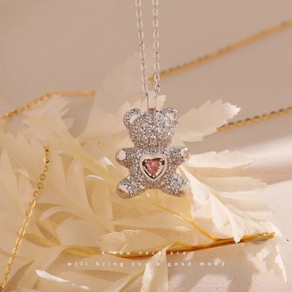 Heartbeat Teddy Bear Pendant Necklace Heartbeat Teddy Bear Pendant Necklace