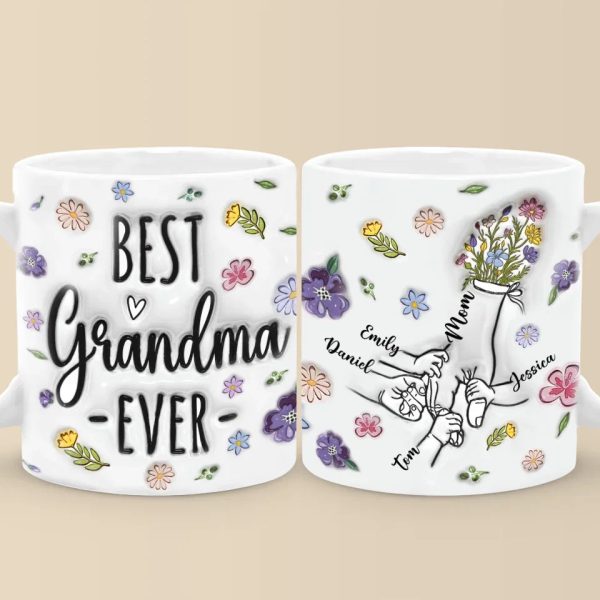Her Hand, My Anchor In The Storm - Family Personalized Custom 3D Inflated Effect Printed Mug - Gift For Mom, Grandma Her Hand, My Anchor In The Storm - Family Personalized Custom 3D Inflated Effect Printed Mug - Gift For Mom, Grandma