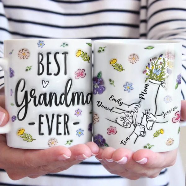 Her Hand, My Anchor In The Storm - Family Personalized Custom 3D Inflated Effect Printed Mug - Gift For Mom, Grandma Her Hand, My Anchor In The Storm - Family Personalized Custom 3D Inflated Effect Printed Mug - Gift For Mom, Grandma