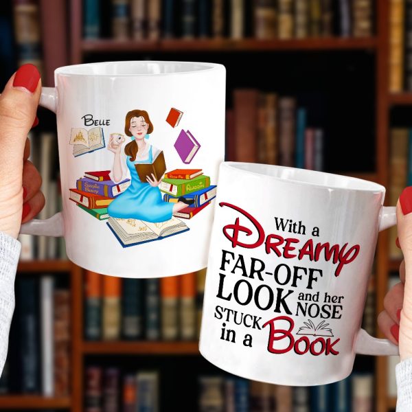 Her Nose Stuck In a Book, Personalized Coffee Mug, Gift For Book Lover, 06HUPO301123PA