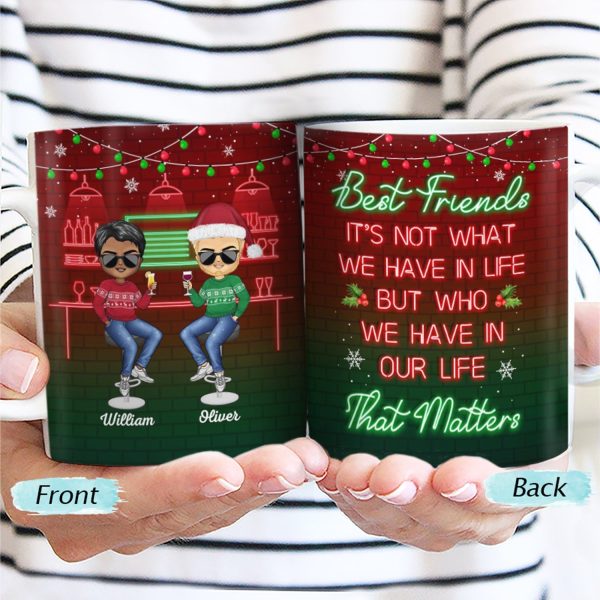 Here's To Another Year Of Bonding Over Alcohol Christmas Best Friends - Bestie BFF Gift - Personalized Custom White Edge-to-Edge Mug Here's To Another Year Of Bonding Over Alcohol Christmas Best Friends - Bestie BFF Gift - Personalized Custom White Edge-to-Edge Mug