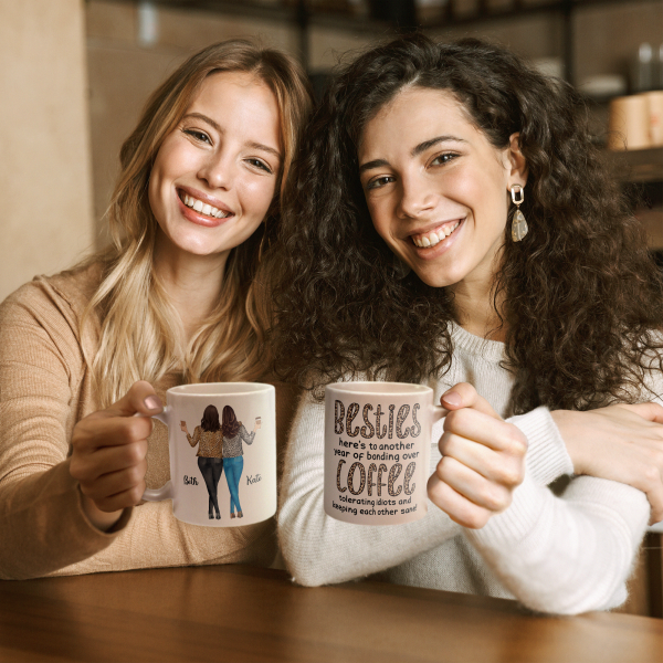 Here's To Another Year Of Bonding Over Coffee - Personalized Mug - Birthday, New Year Gift For Besties, Soul Sisters, Sistas, BFF, Friends - Leopard Pattern Jacket Women Here's To Another Year Of Bonding Over Coffee - Personalized Mug - Birthday, New Year Gift For Besties, Soul Sisters, Sistas, BFF, Friends - Leopard Pattern Jacket Women