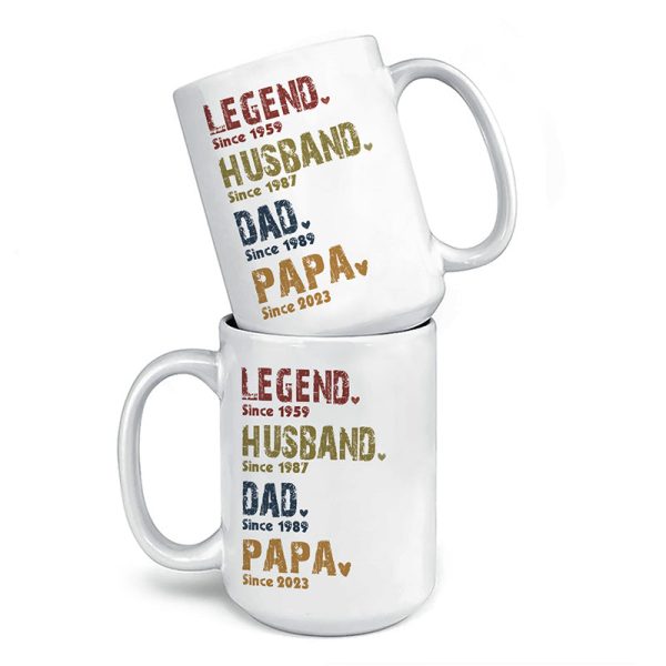 Heroes In Our Hearts - Family Personalized Custom Mug - Gift For Dad Heroes In Our Hearts - Family Personalized Custom Mug - Gift For Dad