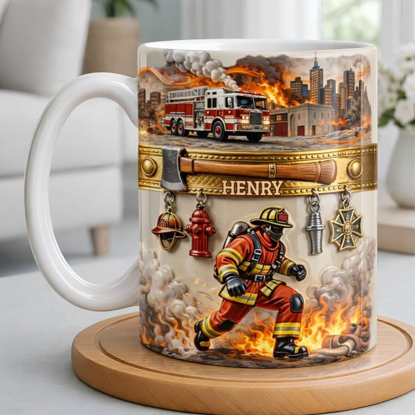 Heroic Firefighter Scene Personalized Coffee Mug - Personalized Custom Coffee Mug - FIF051_MG Heroic Firefighter Scene Personalized Coffee Mug - Personalized Custom Coffee Mug - FIF051_MG