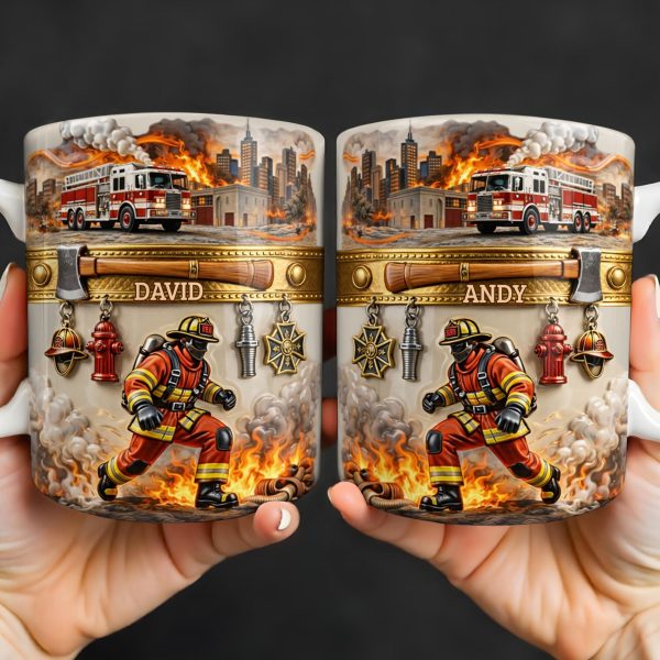 Heroic Firefighter Scene Personalized Coffee Mug - Personalized Custom Coffee Mug - FIF051_MG Heroic Firefighter Scene Personalized Coffee Mug - Personalized Custom Coffee Mug - FIF051_MG