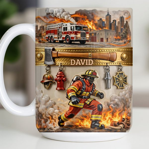 Heroic Firefighter Scene Personalized Coffee Mug - Personalized Custom Coffee Mug - FIF051_MG Heroic Firefighter Scene Personalized Coffee Mug - Personalized Custom Coffee Mug - FIF051_MG