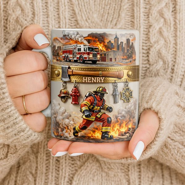 Heroic Firefighter Scene Personalized Coffee Mug - Personalized Custom Coffee Mug - FIF051_MG Heroic Firefighter Scene Personalized Coffee Mug - Personalized Custom Coffee Mug - FIF051_MG