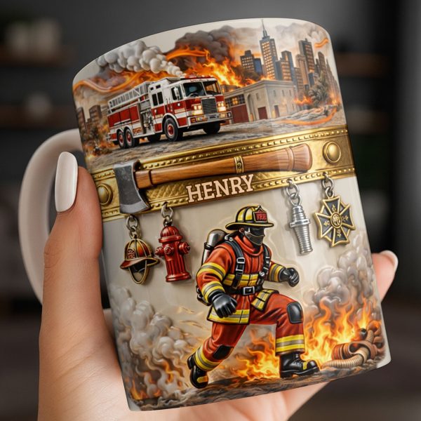 Heroic Firefighter Scene Personalized Coffee Mug - Personalized Custom Coffee Mug - FIF051_MG Heroic Firefighter Scene Personalized Coffee Mug - Personalized Custom Coffee Mug - FIF051_MG
