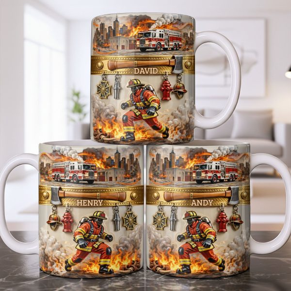 Heroic Firefighter Scene Personalized Coffee Mug - Personalized Custom Coffee Mug - FIF051_MG Heroic Firefighter Scene Personalized Coffee Mug - Personalized Custom Coffee Mug - FIF051_MG