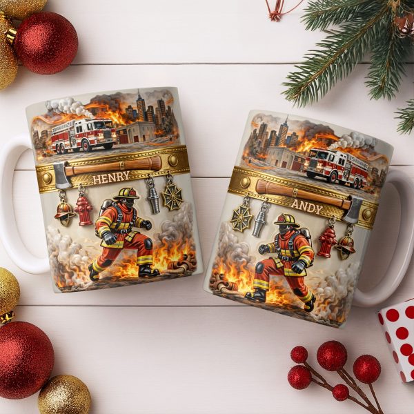 Heroic Firefighter Scene Personalized Coffee Mug - Personalized Custom Coffee Mug - FIF051_MG Heroic Firefighter Scene Personalized Coffee Mug - Personalized Custom Coffee Mug - FIF051_MG