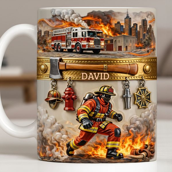 Heroic Firefighter Scene Personalized Coffee Mug - Personalized Custom Coffee Mug - FIF051_MG Heroic Firefighter Scene Personalized Coffee Mug - Personalized Custom Coffee Mug - FIF051_MG