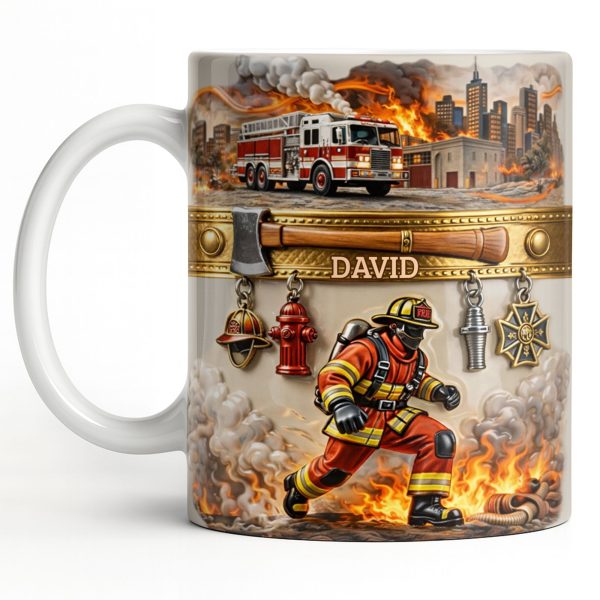 Heroic Firefighter Scene Personalized Coffee Mug - Personalized Custom Coffee Mug - FIF051_MG Heroic Firefighter Scene Personalized Coffee Mug - Personalized Custom Coffee Mug - FIF051_MG