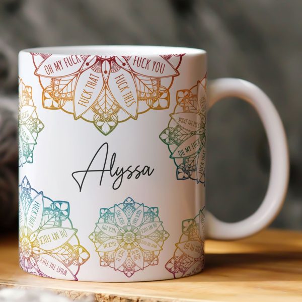 Hidden Swear Words Affirmations Mandala - Personalized Mug