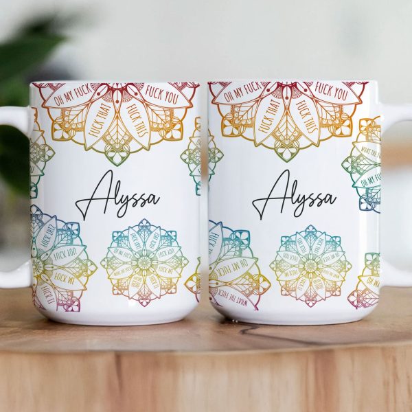 Hidden Swear Words Affirmations Mandala - Personalized Mug