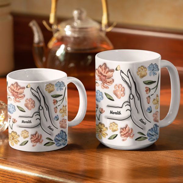 High Five Paw And Hand - Gift For Cat Mom, Cat Lover, Mother, Pet Lovers - 3D Inflated Effect Printed Mug, Personalized White Edge-to-Edge Mug High Five Paw And Hand - Gift For Cat Mom, Cat Lover, Mother, Pet Lovers - 3D Inflated Effect Printed Mug, Personalized White Edge-to-Edge Mug