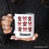 Highland Cow Coquette Bow Valentine Personalized Mug, Cute Hearts Western Gift with Custom Name
