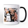 Highland Cow Ghost Fall Personalized Mug, Spooky Season Halloween Gift with Custom Name Highland Cow Ghost Fall Personalized Mug, Spooky Season Halloween Gift with Custom Name