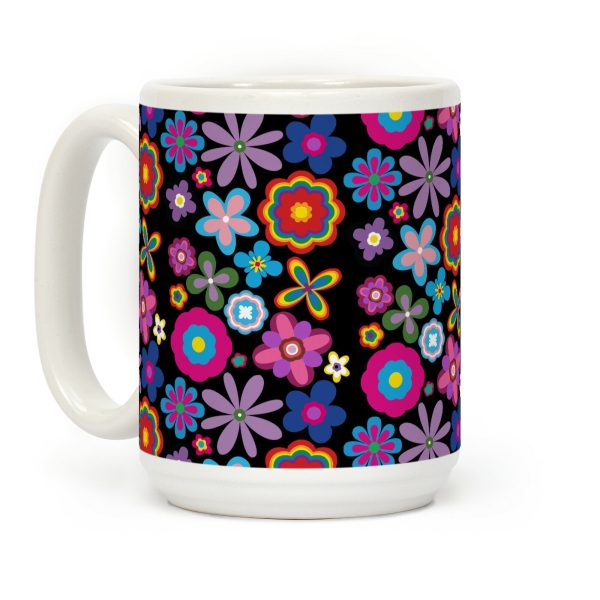 Hippie Pride Flower Pattern Coffee Mug Hippie Pride Flower Pattern Coffee Mug
