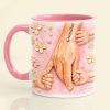 Hold Mom's Hand - Personalized Accent Mug - Gift For Grandma, Mom, Kids, Mother's Day HH01