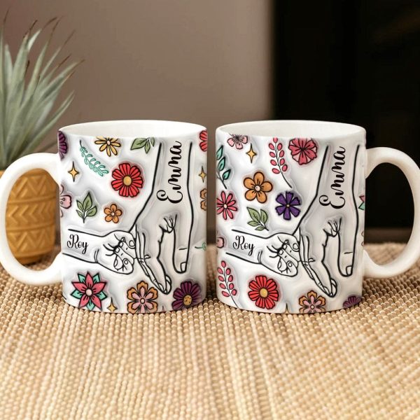 Hold My Hand, Hold My Heart Family 3D Inflated Effect Mug Personalized Gift DM01 890931 Hold My Hand, Hold My Heart Family 3D Inflated Effect Mug Personalized Gift DM01 890931