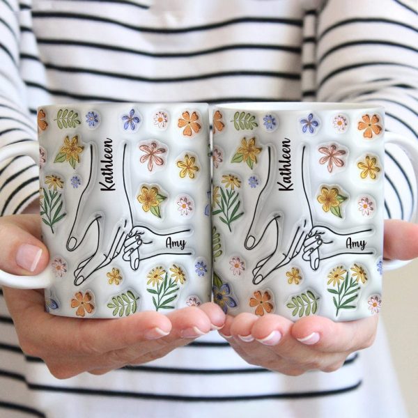 Hold My Hand Hold My Heart Family 3D Inflated Mug Personalized Gift DM01 890905