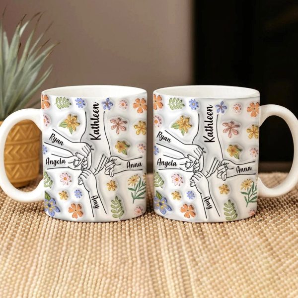 Hold My Hand Hold My Heart Family 3D Inflated Mug Personalized Gift DM01 890905
