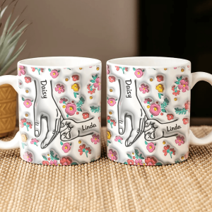 Holding Mother's Hand Family 3D Mug Personalized Gift TH10 890891