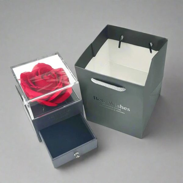 Hollow Zircon Love Necklace With Eternal Flower Gift Box Hollow Zircon Love Necklace With Eternal Flower Gift Box
