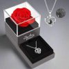 Hollow Zircon Love Necklace With Eternal Flower Gift Box Hollow Zircon Love Necklace With Eternal Flower Gift Box