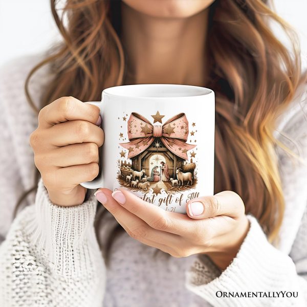 Holy Night Nativity Scene Jesus Personalized Mug, The Greatest Gift of All Matthew 1:21 Christian Christmas Gift with Custom Name Holy Night Nativity Scene Jesus Personalized Mug, The Greatest Gift of All Matthew 1:21 Christian Christmas Gift with Custom Name