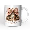 Holy Night Nativity Scene Jesus Personalized Mug, The Greatest Gift of All Matthew 1:21 Christian Christmas Gift with Custom Name Holy Night Nativity Scene Jesus Personalized Mug, The Greatest Gift of All Matthew 1:21 Christian Christmas Gift with Custom Name