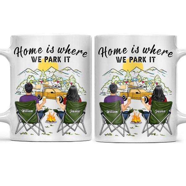 Home Is Where We Park It - Gift For Camping Lovers - Personalized White Edge-to-Edge Mug Home Is Where We Park It - Gift For Camping Lovers - Personalized White Edge-to-Edge Mug