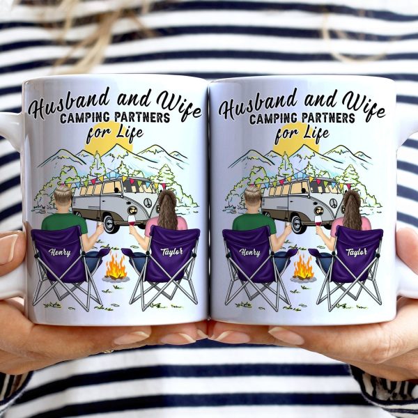 Home Is Where We Park It - Gift For Camping Lovers - Personalized White Edge-to-Edge Mug Home Is Where We Park It - Gift For Camping Lovers - Personalized White Edge-to-Edge Mug