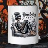 Homebody Reading Skeleton Personalized Mug, Funny Lazy Selfcare Gift with Custom Name Homebody Reading Skeleton Personalized Mug, Funny Lazy Selfcare Gift with Custom Name
