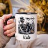 Homebody Reading Skeleton Personalized Mug, Funny Lazy Selfcare Gift with Custom Name Homebody Reading Skeleton Personalized Mug, Funny Lazy Selfcare Gift with Custom Name