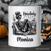 Homebody Reading Skeleton Personalized Mug, Funny Lazy Selfcare Gift with Custom Name Homebody Reading Skeleton Personalized Mug, Funny Lazy Selfcare Gift with Custom Name