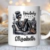 Homebody Reading Skeleton Personalized Mug, Funny Lazy Selfcare Gift with Custom Name Homebody Reading Skeleton Personalized Mug, Funny Lazy Selfcare Gift with Custom Name