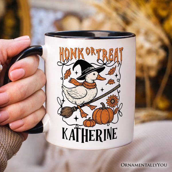 Honk or Treat Goose Personalized Mug, Hilarious Halloween Gift with Custom Name Honk or Treat Goose Personalized Mug, Hilarious Halloween Gift with Custom Name