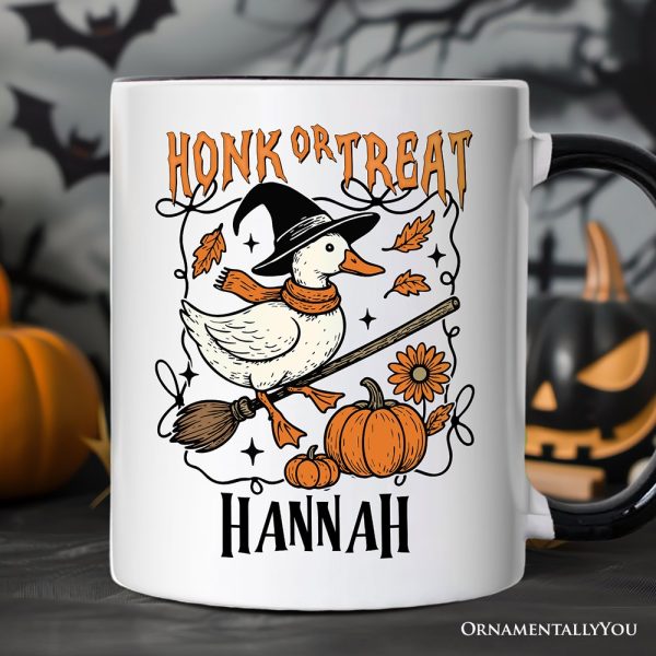 Honk or Treat Goose Personalized Mug, Hilarious Halloween Gift with Custom Name Honk or Treat Goose Personalized Mug, Hilarious Halloween Gift with Custom Name