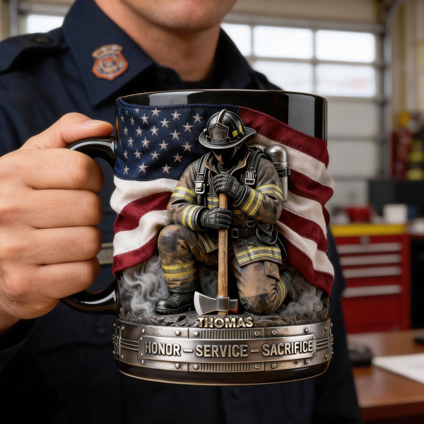 Honor Service Sacrifice - Personalized Accent Mug - Gift For Firefighter HH01