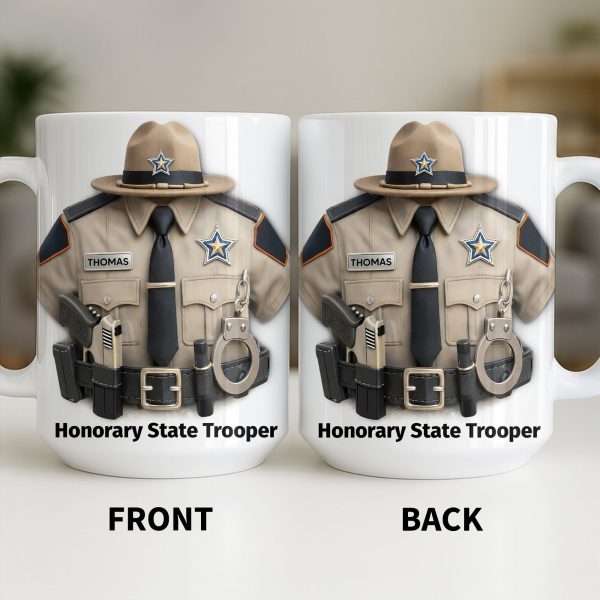 Honorary State Trooper Police Uniform Badge Handcuffs - Personalized Custom Coffee Mug - OFC053_MG Honorary State Trooper Police Uniform Badge Handcuffs - Personalized Custom Coffee Mug - OFC053_MG