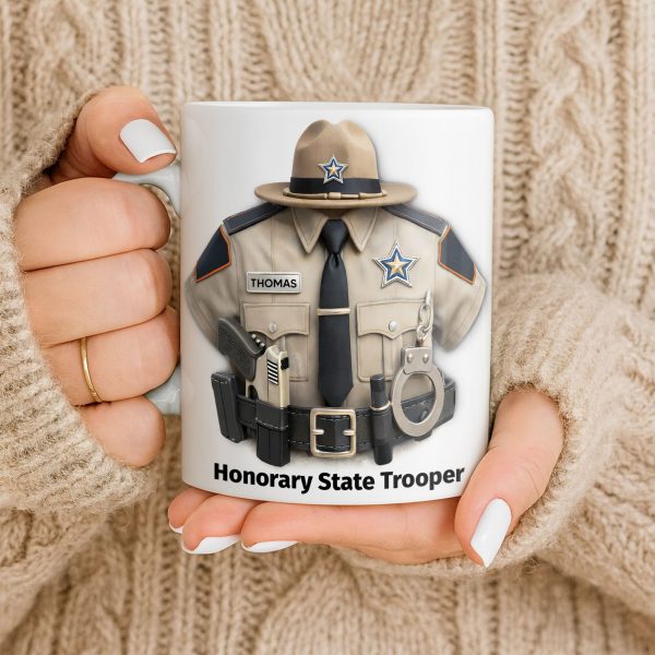 Honorary State Trooper Police Uniform Badge Handcuffs - Personalized Custom Coffee Mug - OFC053_MG Honorary State Trooper Police Uniform Badge Handcuffs - Personalized Custom Coffee Mug - OFC053_MG